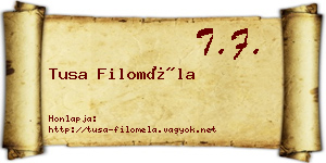 Tusa Filoméla névjegykártya